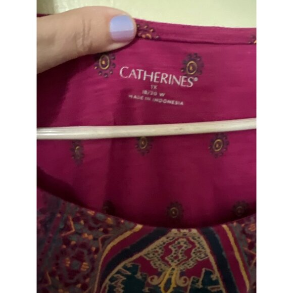 Catherines 1X 18/20W Womens Boho Tunic Top Boho Artsey Lagenlook - Picture 7 of 10